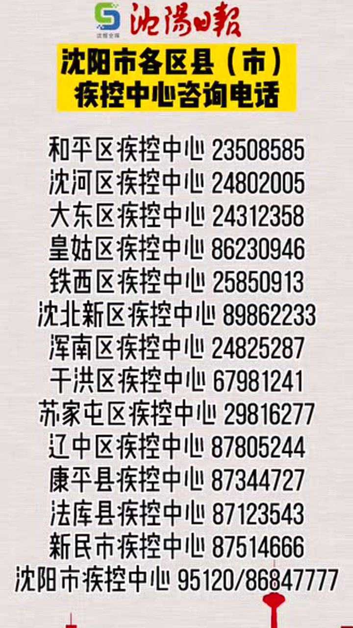 辽宁省各地疫情防控中心电话汇总及防疫指南
